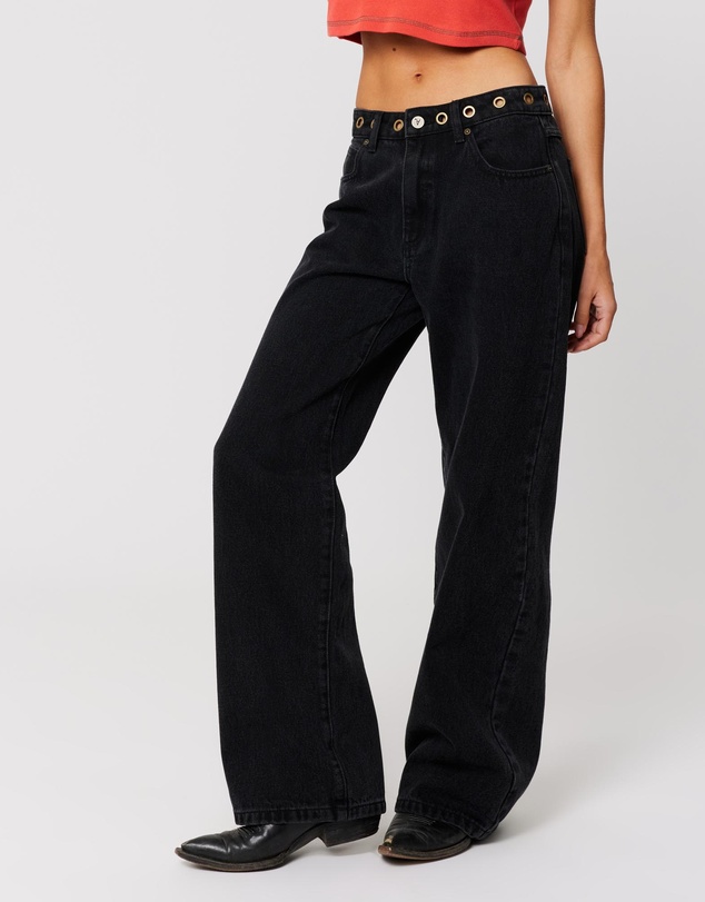 Abrand - 95 Mid Baggy Eyelet Jeans