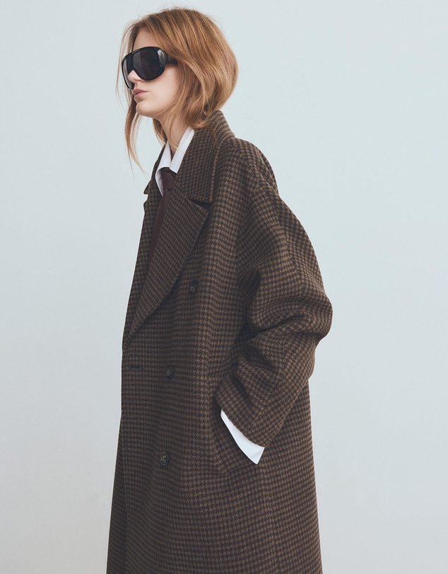 M.N.G - Wool-Blend Micro-Houndstooth Coat
