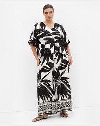 City Chic - Plus size Oasis Print Shirt - black