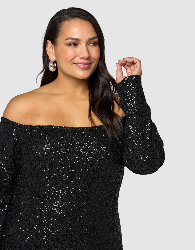 Pink Dusk by Curve Project - Spellbinding Sequin Midi Dress