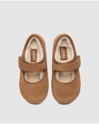 EVERAU - Australian Shepherd Ugg Millie Kids Cow Suede Upper Loafer Oxfords Flats