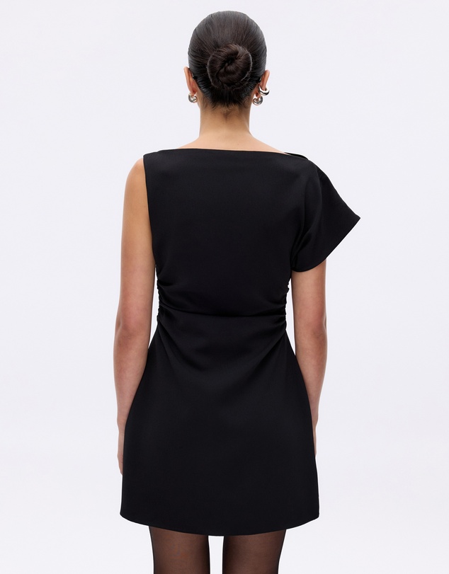Minima Esenciales - Zeva Crepe Draped Mini Dress