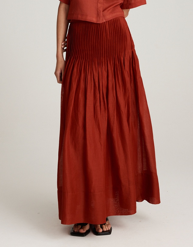 Mattir - Isla Ramie Skirt Cherry
