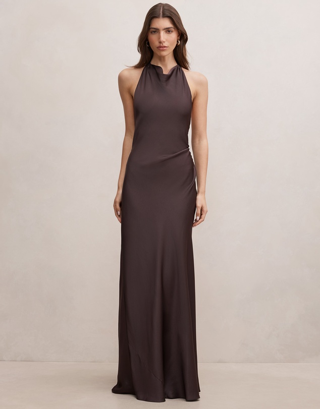 Forever New - Drew Halter Neck Back Tie Maxi Dress