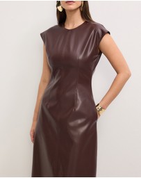 The Fated - Cam Faux Leather Midi Dress