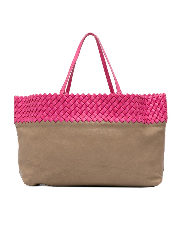 Pre-Loved by Azura Reborn - Pre-Loved Intrecciato Trimmed Bicolor Nappa Tote