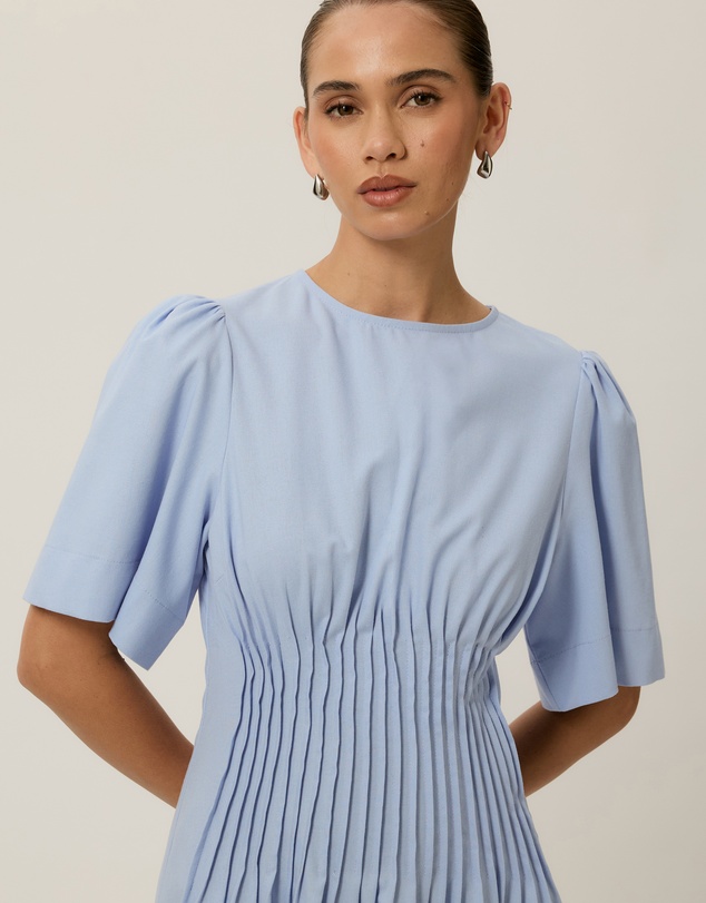 Tussah - Zoe Pintuck Detail Flutter Sleeve Midi Dress