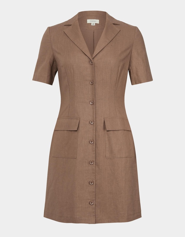 Forcast - Nia Button Linen Dress