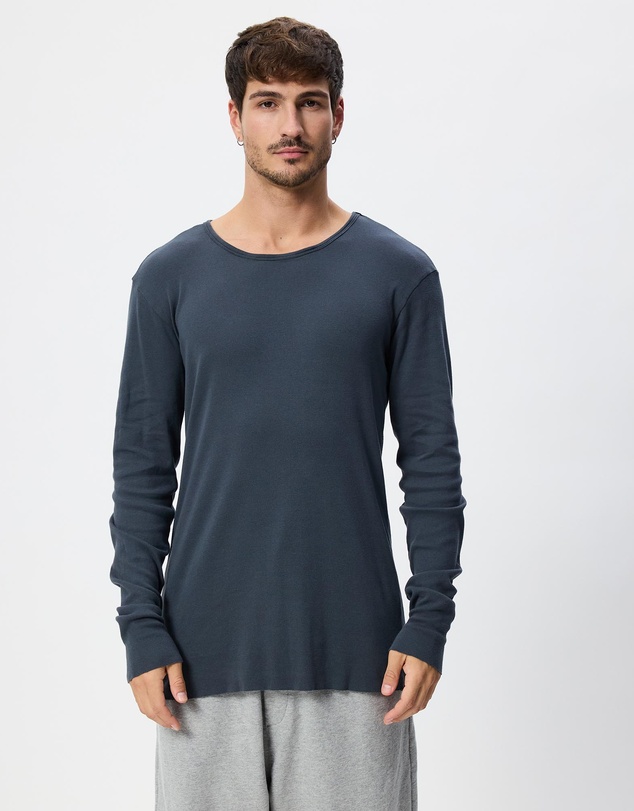 Surrounded By Ghosts - Gypsum Slim Rib Knit Long Sleeve T-Shirt