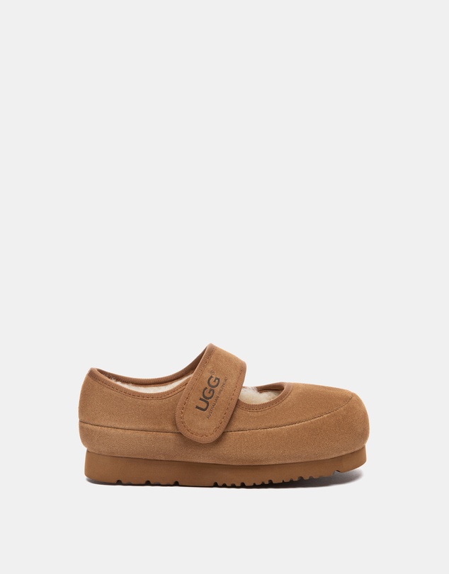 EVERAU - Australian Shepherd Ugg Millie Kids Cow Suede Upper Loafer Oxfords Flats