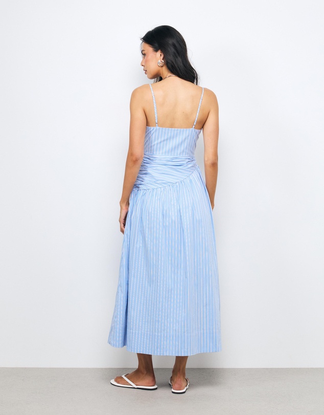 AERE - Teya Cotton Stripe Midi Dress