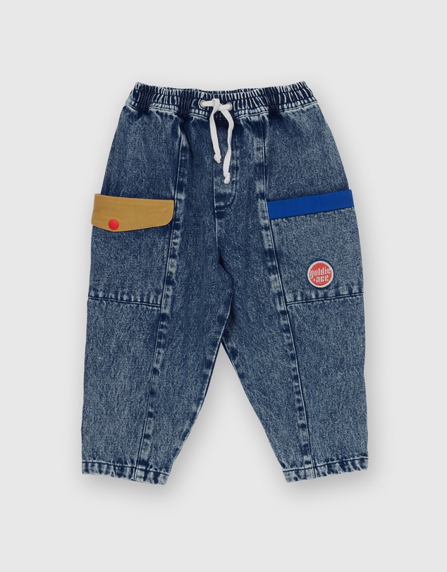 Goldie + Ace - Kit Colour Block Denim Pocket Pants - Babies-Kids