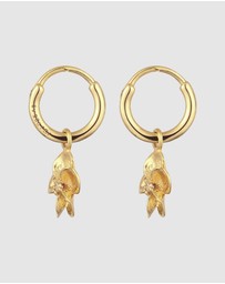 Elli Jewelry - Earrings Hoops Crystal Frangipani 925 Sterling Silver Gold-Plated