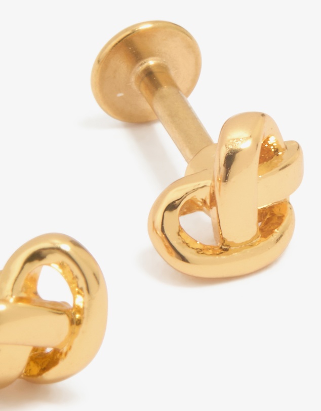 Lovisa - Gold Plated Titanium Pretzel Piercing Flat Back Studs