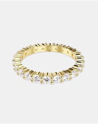 Swarovski - Matrix Vittore Band Ring, Round Cut, White, Gold-tone Plated