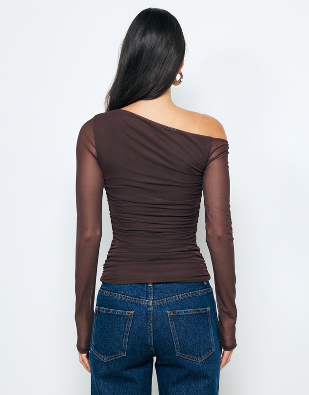 AERE - Chloe Off Shoulder Mesh Top