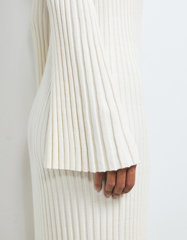 AERE - Indi Accordian Pleated Organic Knit Dress