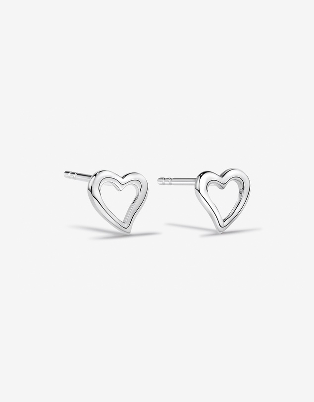 Michael Hill - Open Heart Stud Earrings in Sterling Silver