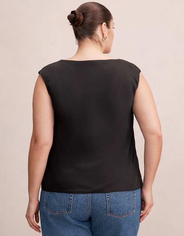 Forever New Curve - Ivy Curve Lace Trim Cowl Neck Top