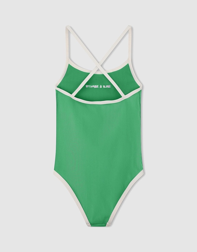 Zulu & Zephyr Mini - Mini Stripe Rib Logo One Piece - Kids