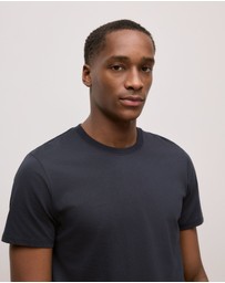Trenery - Cotton Jersey Crew T-shirt in Navy