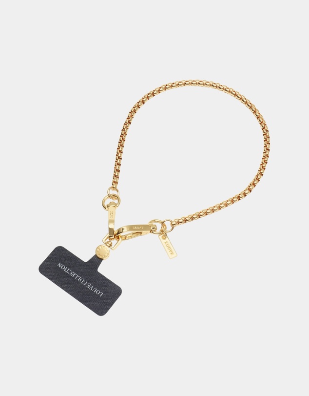 LOUVE COLLECTION - Universal Phone Strap Connector (Black) + Gaia-Gold Wristlet