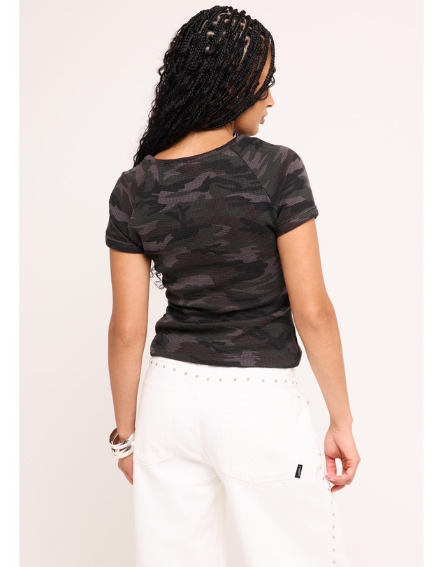 Neon Hart - Waffle Camo Henley T-Shirt