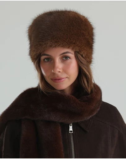 Morgan & Taylor - Peyton Faux Fur Scarf in Brown