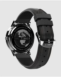 TIMEX - Timex Waterbury Classic 40mm Stainless Steel Case with Black Leather Strap