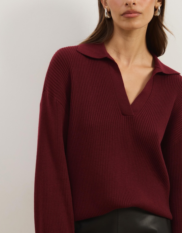 Atmos&Here - Eden Rib Collar Knit
