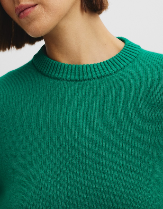 Country Road - Organically Grown Cotton Blend Crop Crew Neck Knit