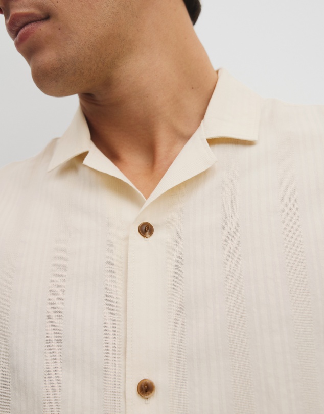 Country Road - Regular Fit Short Sleeve Textured Stripe Shirt