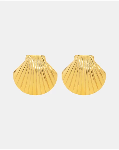 Zoe Olivia - Waterproof Textured Shell Stud Earrings
