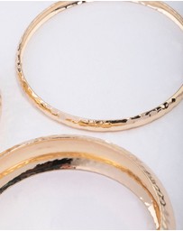 Lovisa - Gold Mixed Molten Gold Bangle 3-Pack