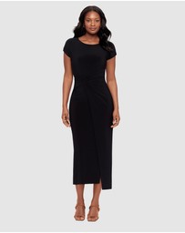 Miraclesuit Shapewear - Loki Cinched Wrap Waist Midi Shaping Dress