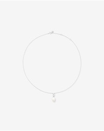 Michael Hill - Oval Cultured Freshwater Pearl Dome Drop Stud Earrings and Pendant Necklace Set in Sterling Silver