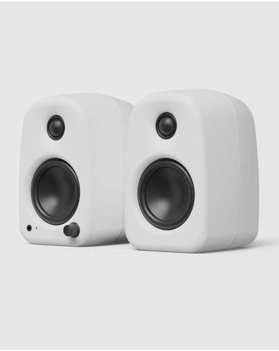 iWorld - Kanto UKI 100W Desktop Speakers with Bluetooth, USB-C, Headphone out, Chalk (Matte White), Pair