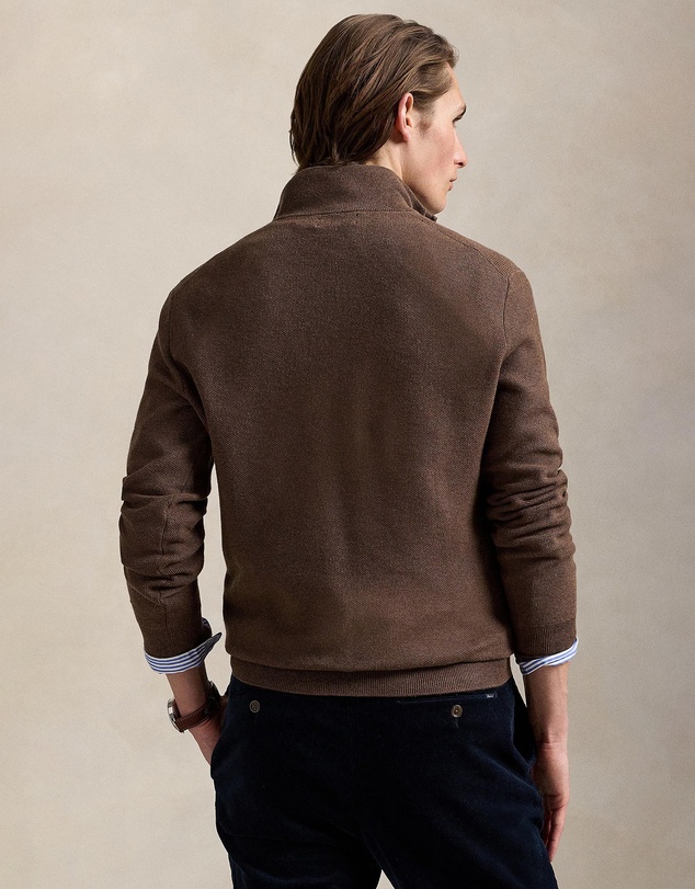 Polo Ralph Lauren - Mesh-Knit Cotton Quarter-Zip Sweater