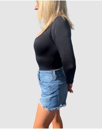 Core Trainer - Long Sleeve Square Neck Sculpting Bodysuit