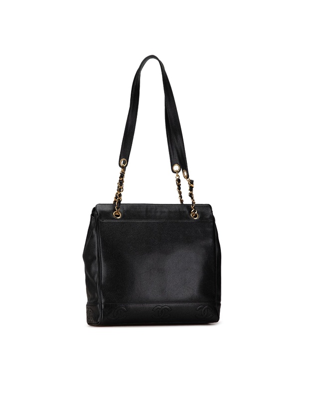 Pre-Loved by Azura Reborn - Pre-Loved chanel Tote Handbag with Chain-Accented Straps and Interior Pockets