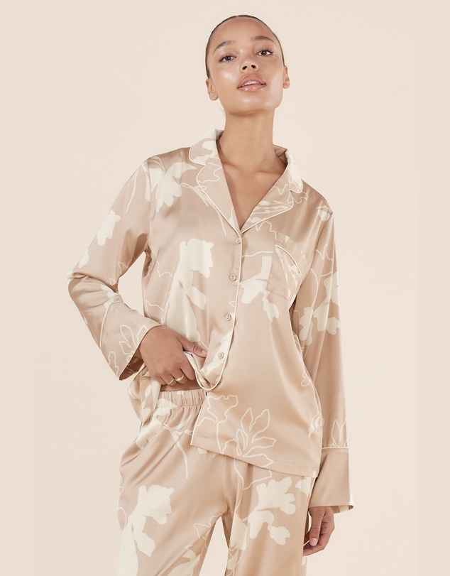 Gingerlilly - Elina Botanical Silky Satin PJ set
