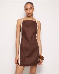 AERE - Tova Contrast Linen Mini Dress
