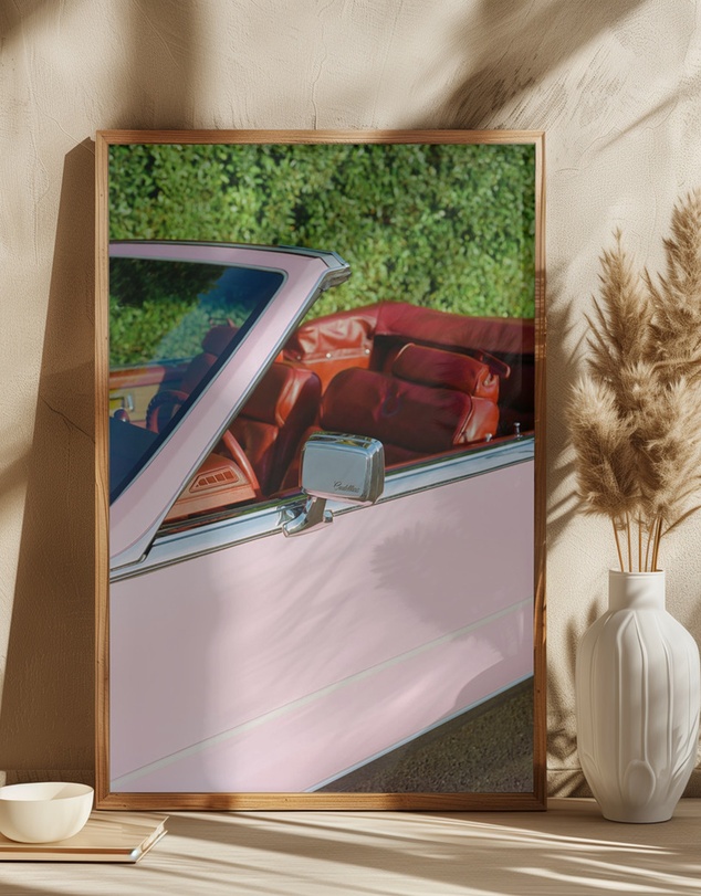 Olive et Oriel - Pink Cadillac by Bethany Young Art Print