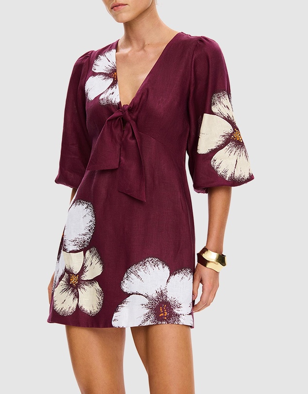 KIVARI - Brodie Tie Front Mini Dress