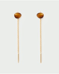 PDPAOLA - Tiger Eye Lyra Earrings