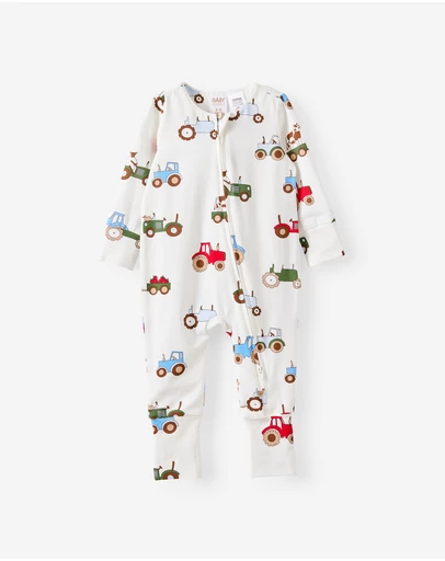 Cotton On Kids - Growie Long Sleeve Zip Romper