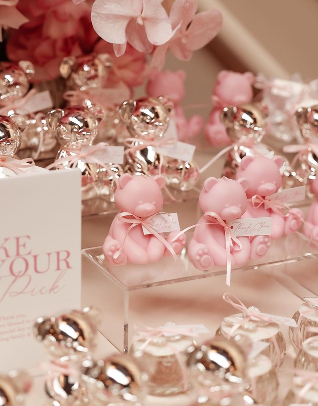 XRJ Celebrations - Teddy Candle Pink