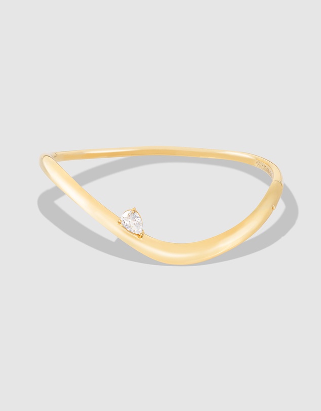 Wanderlust + Co - Flow Diamante 14K Gold Vermeil Bangle