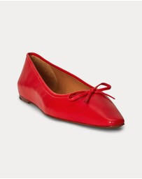Polo Ralph Lauren - Pointed Leather Ballet Flats - Women's