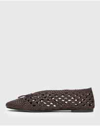 Betts - Georgia Leather Woven Ballet Flats
